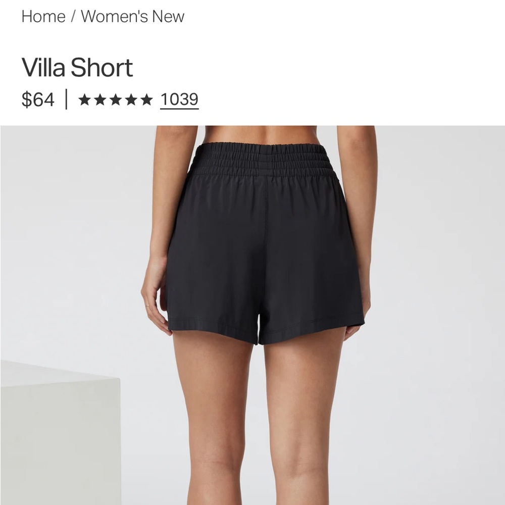 Vuori Women's Villa Black Athletic Shorts